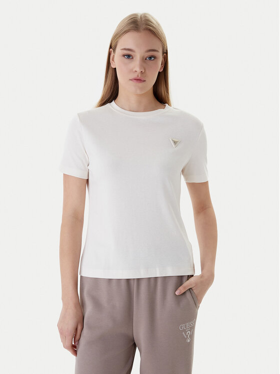 Guess Guess Camiseta V6RI17 KD741 Écru Regular Fit