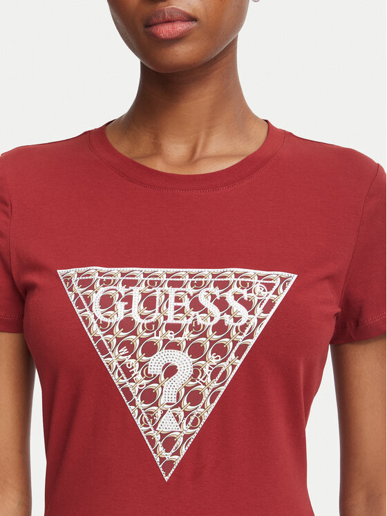 Guess Guess Majica W6BI61 K7948 Bordo rdeča Regular Fit