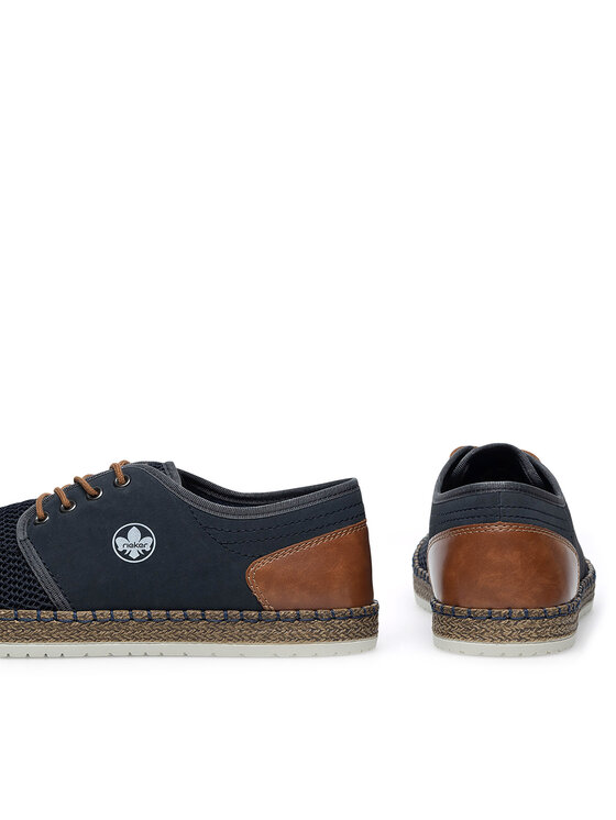 Rieker Blu Marine: Scarpe Casual In Pelle Morbida Con Chiusura Velcro - Suola Antiscivolo - 5