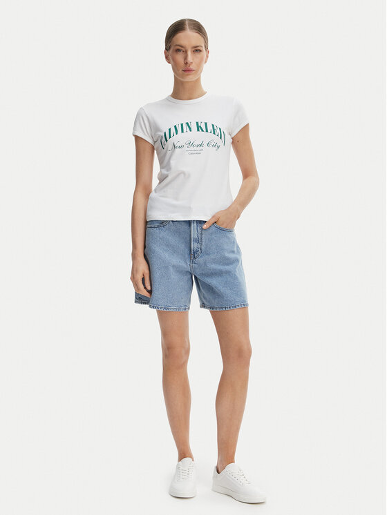 Calvin Klein Jeans Calvin Klein Jeans Camiseta Graphic Logo LV047F815G Blanco Slim Fit