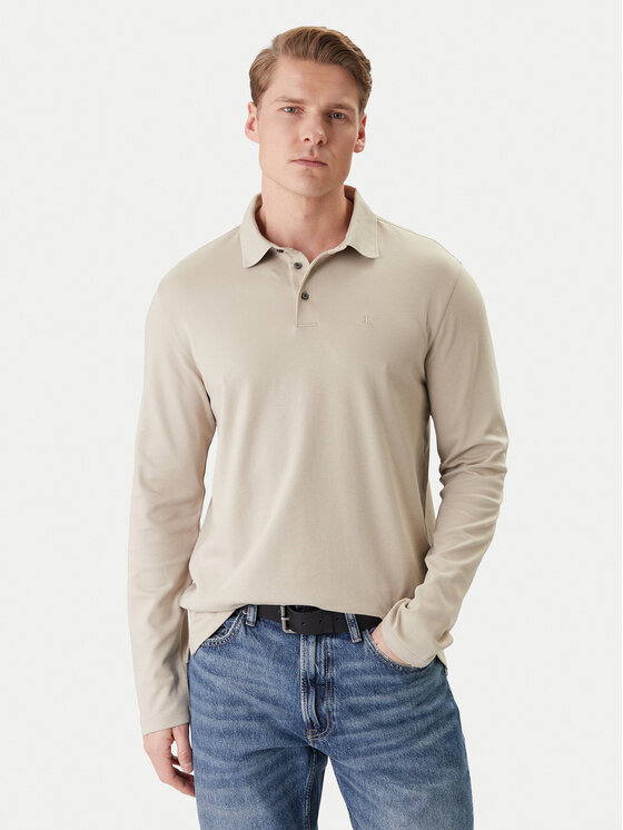 Calvin Klein Calvin Klein Polo LV040EM909 Beis Regular Fit