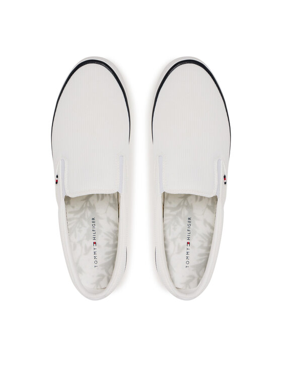 Tommy Hilfiger Πάνινα παπούτσια Tommy Hilfiger Th Hi Vulc Core Low Ii Slipon FM0FM05514 Λευκό