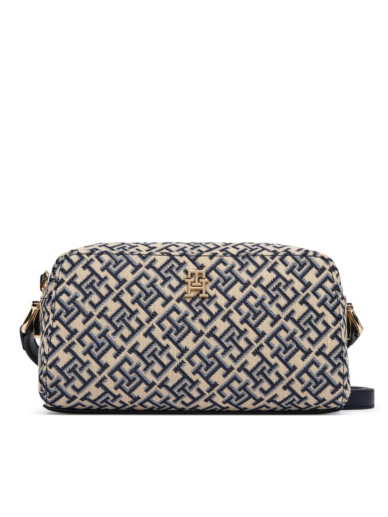 Tommy Hilfiger Дамска чанта Tommy Hilfiger Th Grace Camera Bag Jacquard AW0AW18864 Тъмносин