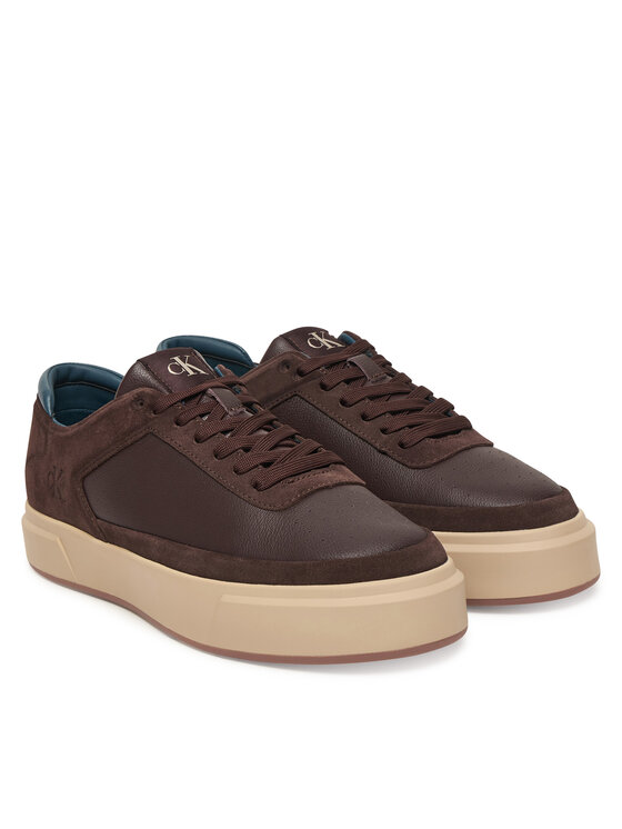 Calvin Klein Sneakersy Calvin Klein Basket Cupsole Laceup Lth-Nu YM0YM01354 Hnědá