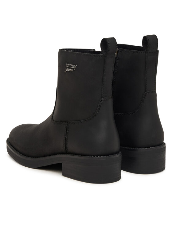 Tommy Jeans Polokozačky Tommy Jeans Tjw Soft Sole Chelsea Boots Lth EN0EN03080 Černá