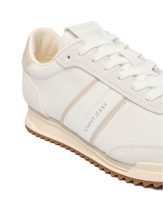 Tommy Jeans Tenisice Tommy Jeans Tjw Low Profile Runner Lthr Mix EN0EN03001 Écru
