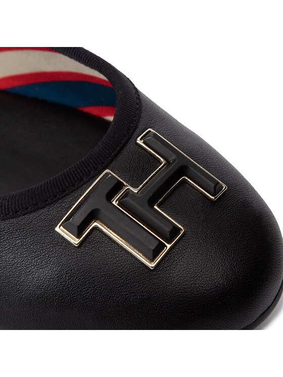 Tommy Hilfiger Balerīnas Tommy Hilfiger Essential Leather Ballerina FW0FW04316 Melns