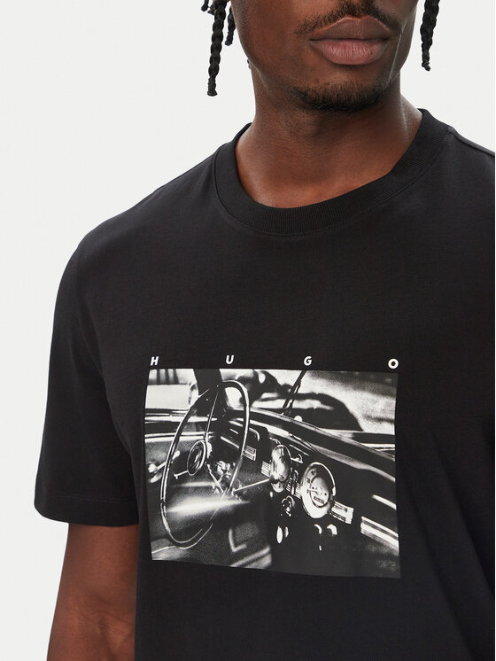 HUGO HUGO Camiseta Dikems 50568628 Negro Relaxed Fit