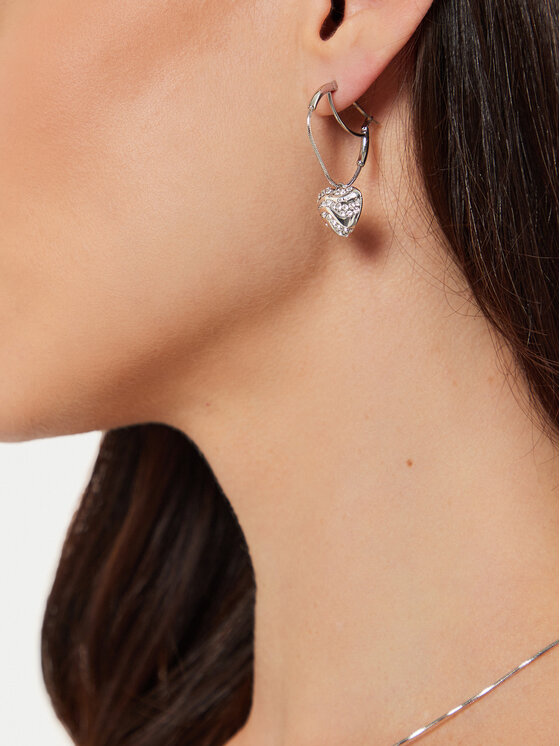 Guess Naušnice Guess JUBE04 505JW Stříbrná
