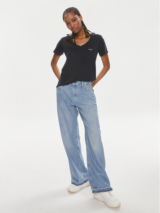 Pepe Jeans Pepe Jeans Футболка Lorette V Neck PL505826 Cиній Regular Fit