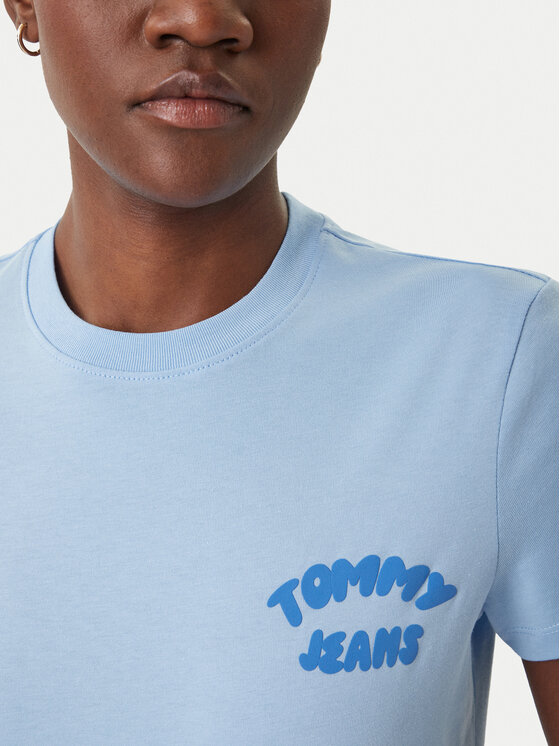 Tommy Jeans Tommy Jeans Camiseta Bubble Logo DW0DW22310 Celeste Regular Fit