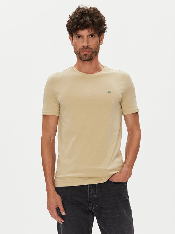 Tommy Jeans Tommy Jeans Póló Jaspe DM0DM20363 Bézs Slim Fit