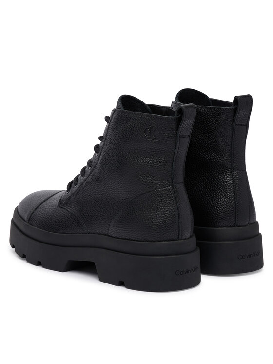 Calvin Klein Turistická obuv Calvin Klein Lugged Mid Lace Up Tc Tu Lth HM0HM02267 Černá