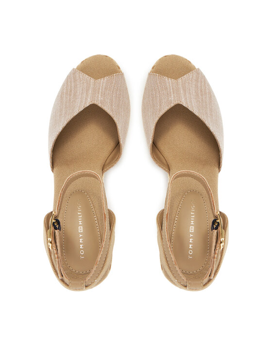 Tommy Hilfiger Espadrillas Tommy Hilfiger Chambray High Wedge Espadrille FW0FW08588 Beige