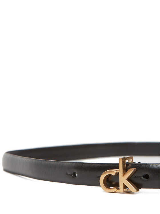 Calvin Klein Dámsky opasok Calvin Klein Ck Buckle Skinny Belt 15Mm LV04F7034G Čierna
