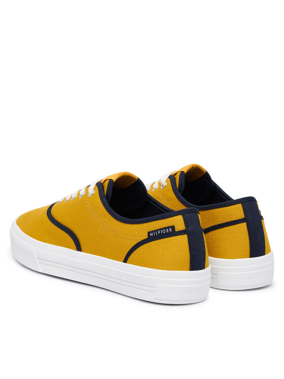 Tommy Hilfiger Tenisówki Tommy Hilfiger Th Vulc Cup Long Lace Canvas FM0FM05874 Żółty