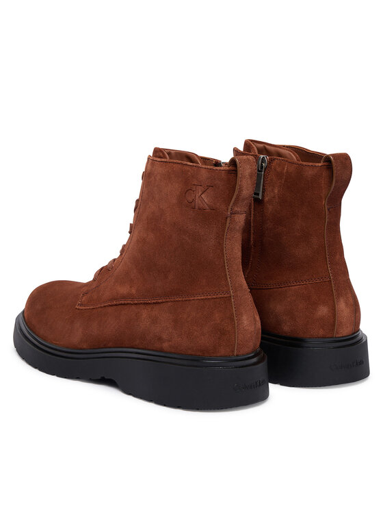Calvin Klein Auliniai batai Calvin Klein Combat Ess Lace Up Zip Boot Su YM0YM01371 Ruda