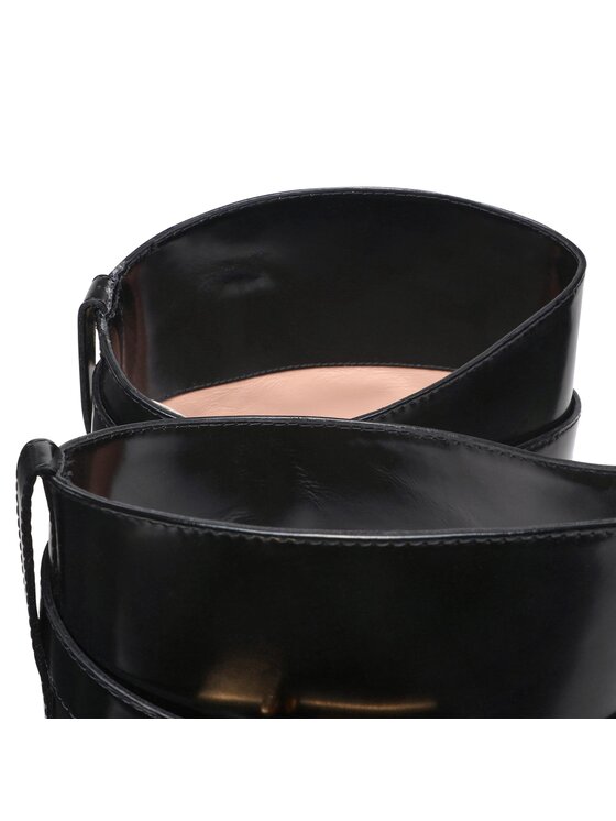 Alberta Ferretti Kozačky ve vojenském stylu Alberta Ferretti 22251A6201 8005 Černá