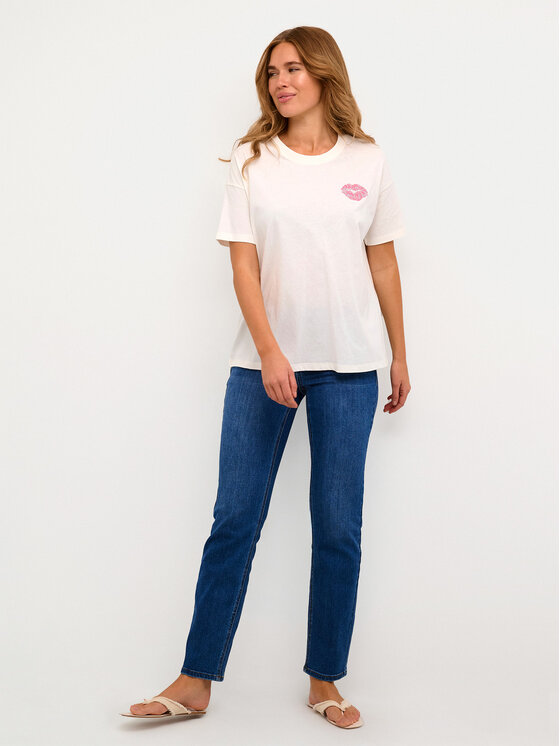 Kaffe Kaffe Футболка Fie 10508888 Écru Oversize