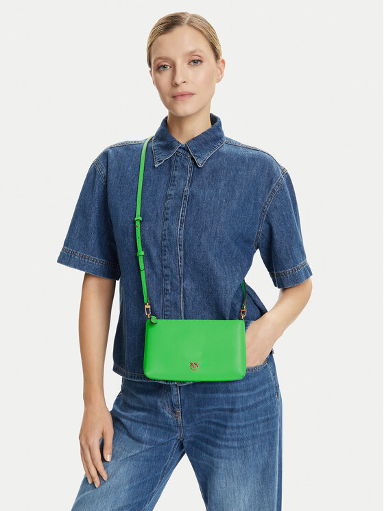 PINKO Rankinė PINKO Flat Horizontal Mini AI 25-26 104277 A0F1 Žalia