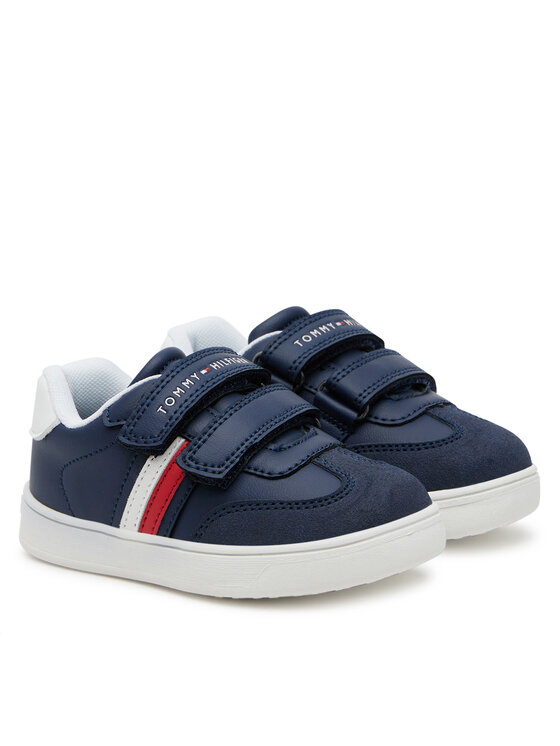 Tommy Hilfiger Tenisice Tommy Hilfiger Stripes Low Cut Lace Velcro Sneaker T1X9-33840-1269 M Tamnoplava