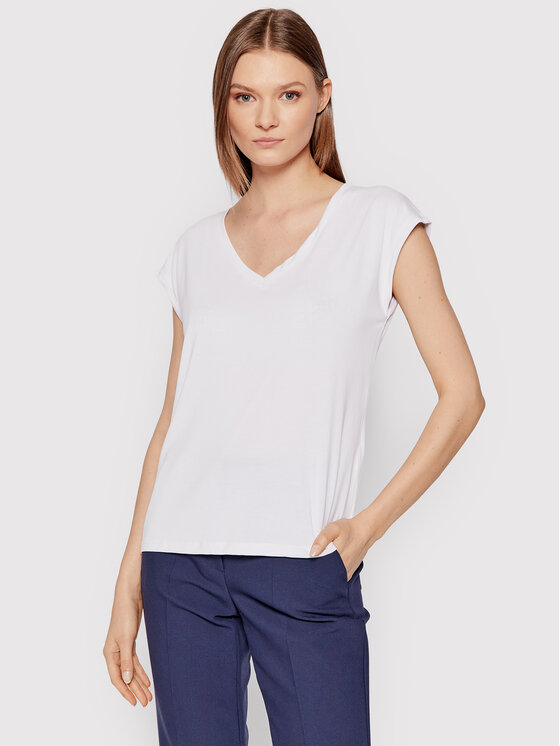 Vero Moda Vero Moda Marškinėliai Filli 10247666 Balta Regular Fit