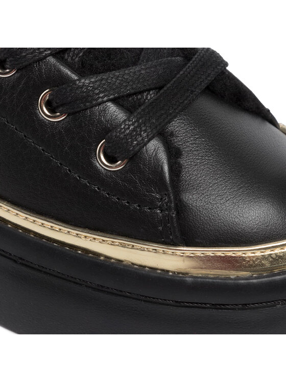 Tommy Hilfiger Sneakersy Tommy Hilfiger Cosy Lace Leather Sneaker FW0FW04538 Čierna