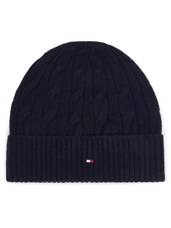 Tommy Hilfiger Čepice Tommy Hilfiger Th Flag Cable AM0AM14859 Tmavomodrá