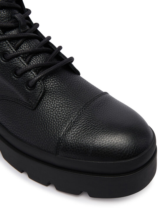 Calvin Klein Turistická obuv Calvin Klein Lugged Mid Lace Up Tc Tu Lth HM0HM02267 Černá