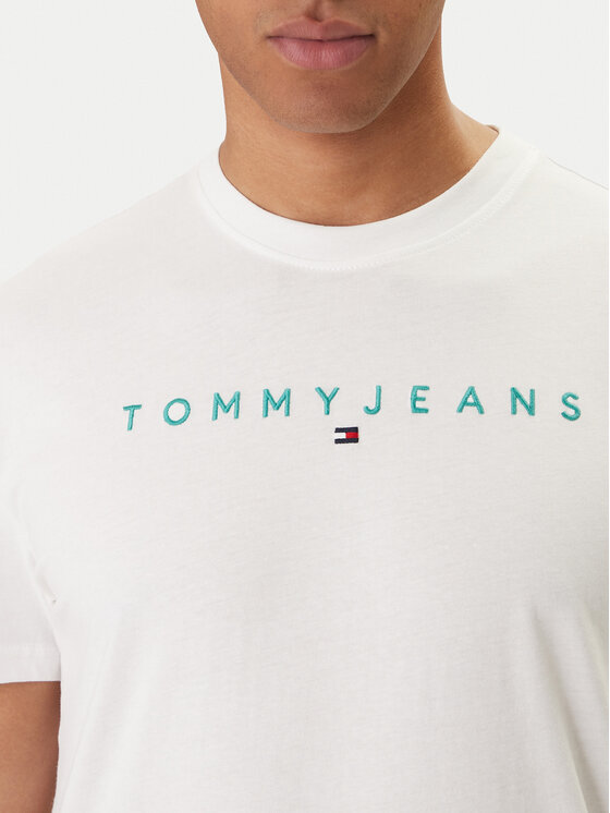 Tommy Jeans Tommy Jeans Camiseta Linear Logo DM0DM20744 Blanco Regular Fit