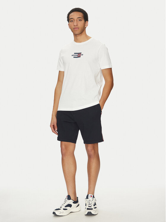 Tommy Hilfiger Tommy Hilfiger Póló Flag Box MW0MW38636 Fehér Regular Fit