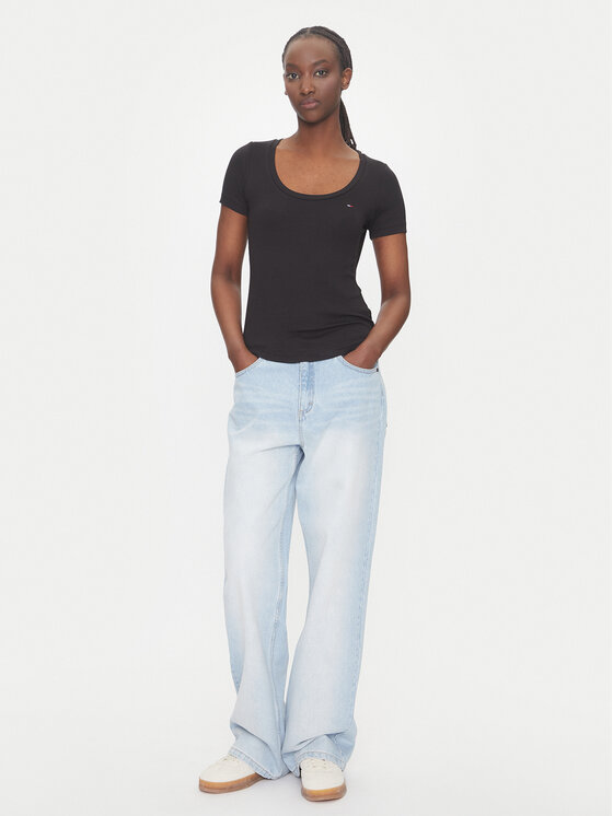 Tommy Jeans Tommy Jeans Majica Essential DW0DW20916 Črna Regular Fit