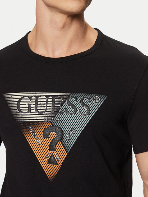 Guess Guess T-Shirt M5RI14 J1314 Μαύρο Slim Fit