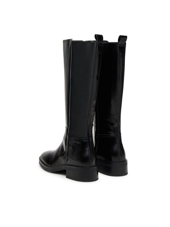 Tommy Hilfiger Cizme Tommy Hilfiger Th Minimal Abrasivato Long Boot FW0FW08979 Negru
