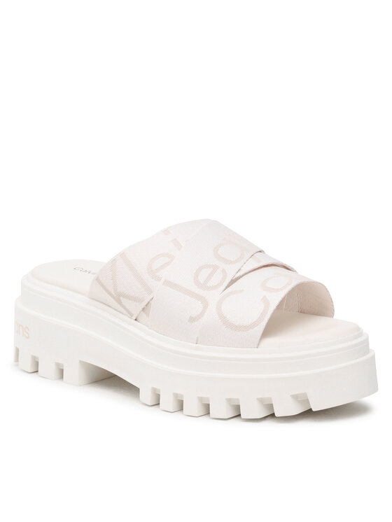 Calvin Klein Jeans Чехли Calvin Klein Jeans Toothy Combat Sandal Webbing YW0YW00949 Бял