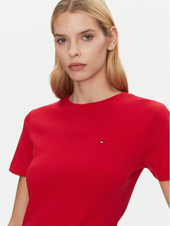 Tommy Hilfiger Tommy Hilfiger Camiseta New Cody WW0WW40587 Rojo Slim Fit