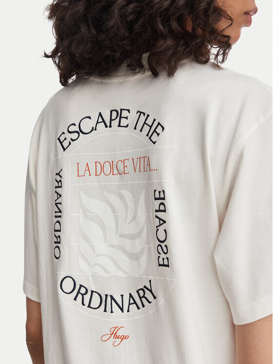 HUGO HUGO Camiseta Vintage 50573326 Blanco Oversize