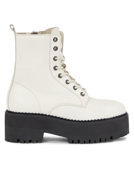 Tommy Jeans Botki Tommy Jeans Tjw Boot Zip Up EN0EN02305 Biały