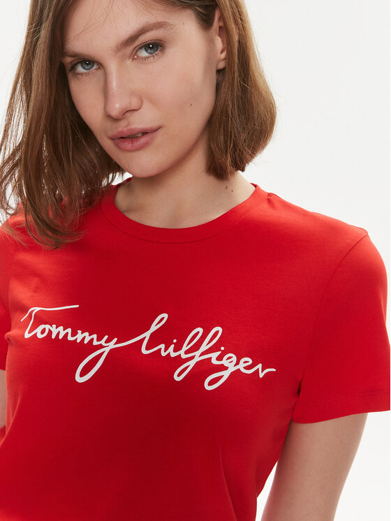 Tommy Hilfiger Tommy Hilfiger T-shirt Signature WW0WW41674 Rosso Regular Fit