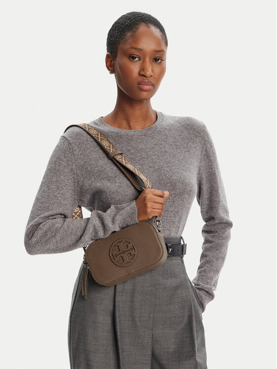 Tory Burch Дамска чанта Tory Burch Mini Miller Crossbody 171955 Кафяв