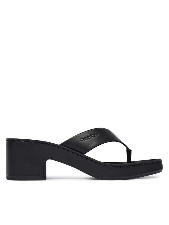 Calvin Klein Japanke Calvin Klein Block Heel Sndl Thong Lth HW0HW02913 Crna