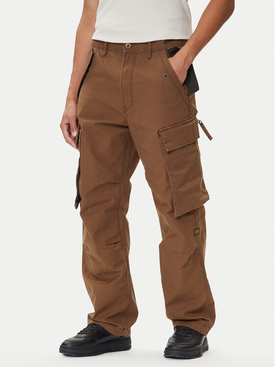 G-STAR G-Star Raw Hlače iz tkanine R-3N D25224-D191 Rjava Straight Fit