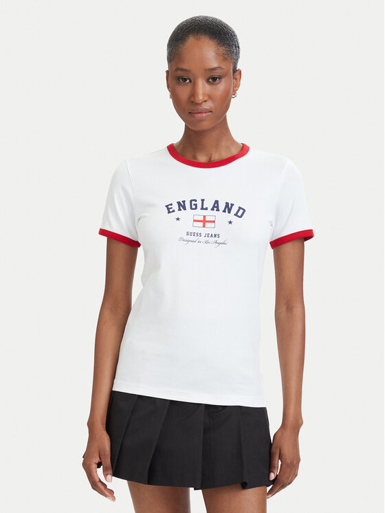 Guess Jeans Guess Jeans Футболка W6YI16 K3995 Білий Slim Fit