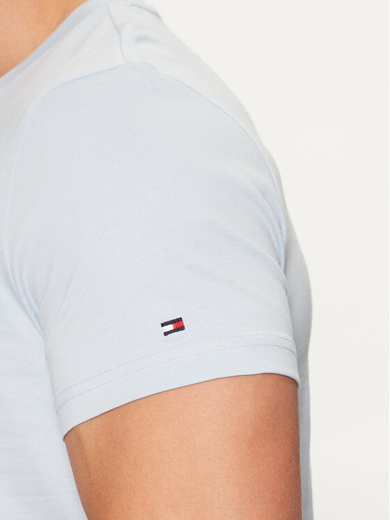 Tommy Hilfiger Tommy Hilfiger T-Shirt Tommy Logo MW0MW11797 Ανοιχτό μπλε Slim Fit