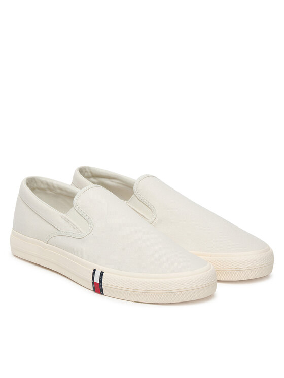 Tommy Jeans Tenis superge Tommy Jeans Archive Vulc. Y2K Slip On EM0EM01675 Bela