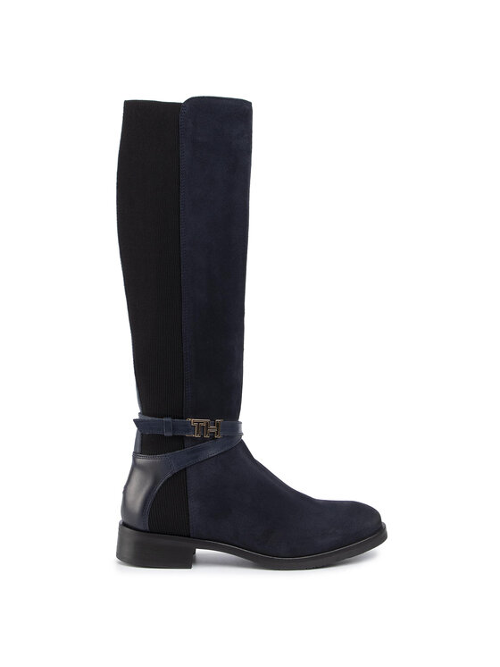 Tommy Hilfiger Ботуши Tommy Hilfiger Hardware Mix Longboot FW0FW04282 Тъмносин