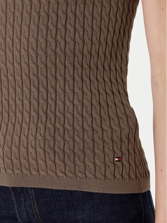 Tommy Hilfiger Tommy Hilfiger Top WW0WW45706 Rjava Slim Fit