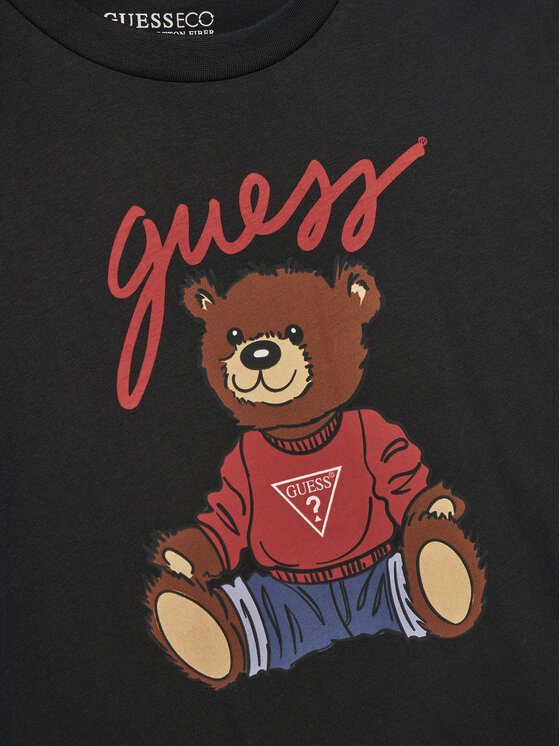 Guess Guess Футболка H4BJ06 I3Z14 Чорний Regular Fit