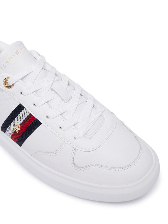 Tommy Hilfiger Sneakersy Tommy Hilfiger Icon Court Light Webbing FW0FW09602 Biela