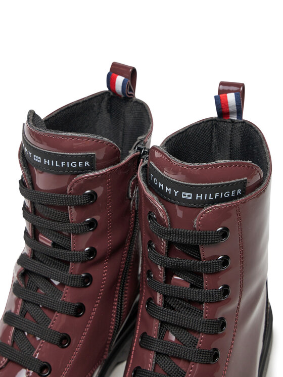 Tommy Hilfiger Členková obuv Tommy Hilfiger T4A5-33588-0775356 Bordová